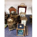 Various carriage clocks.