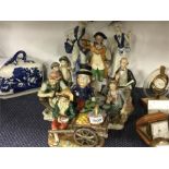 A selection of porcelain figures.