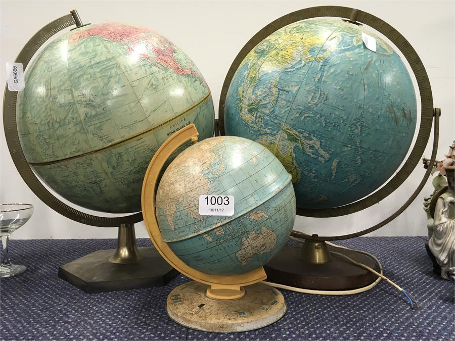 Three globes.