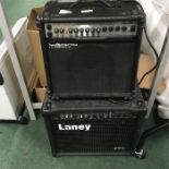 Two guitar amplifiers Laney and Watson.