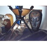 African style items to include a bowl, two pictures, an ornament and a mask.