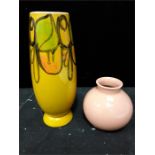 Poole Pottery Delphis vase together with one other.