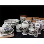 A quantity of Portmeirion. botanic garden to inc teapot, bowls, stand, vases,etc