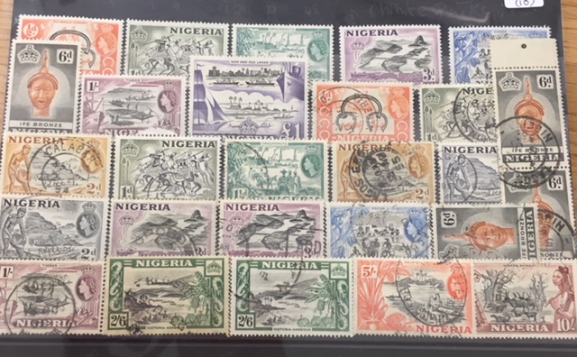 Nigeria. 1953-8. Stockcard of mint/used including shades.