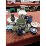 Mixed china to include Wedgwood, cloisonne vases etc.