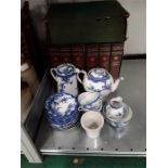 A quantity of blue and white Oriental china (examine, some broken) together with some Winston