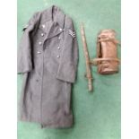 WWW leather bag, Bayonet, Sergeant's Great Coat RAF.