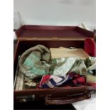 A small case of silk scarves, postcards from st Ives etc.