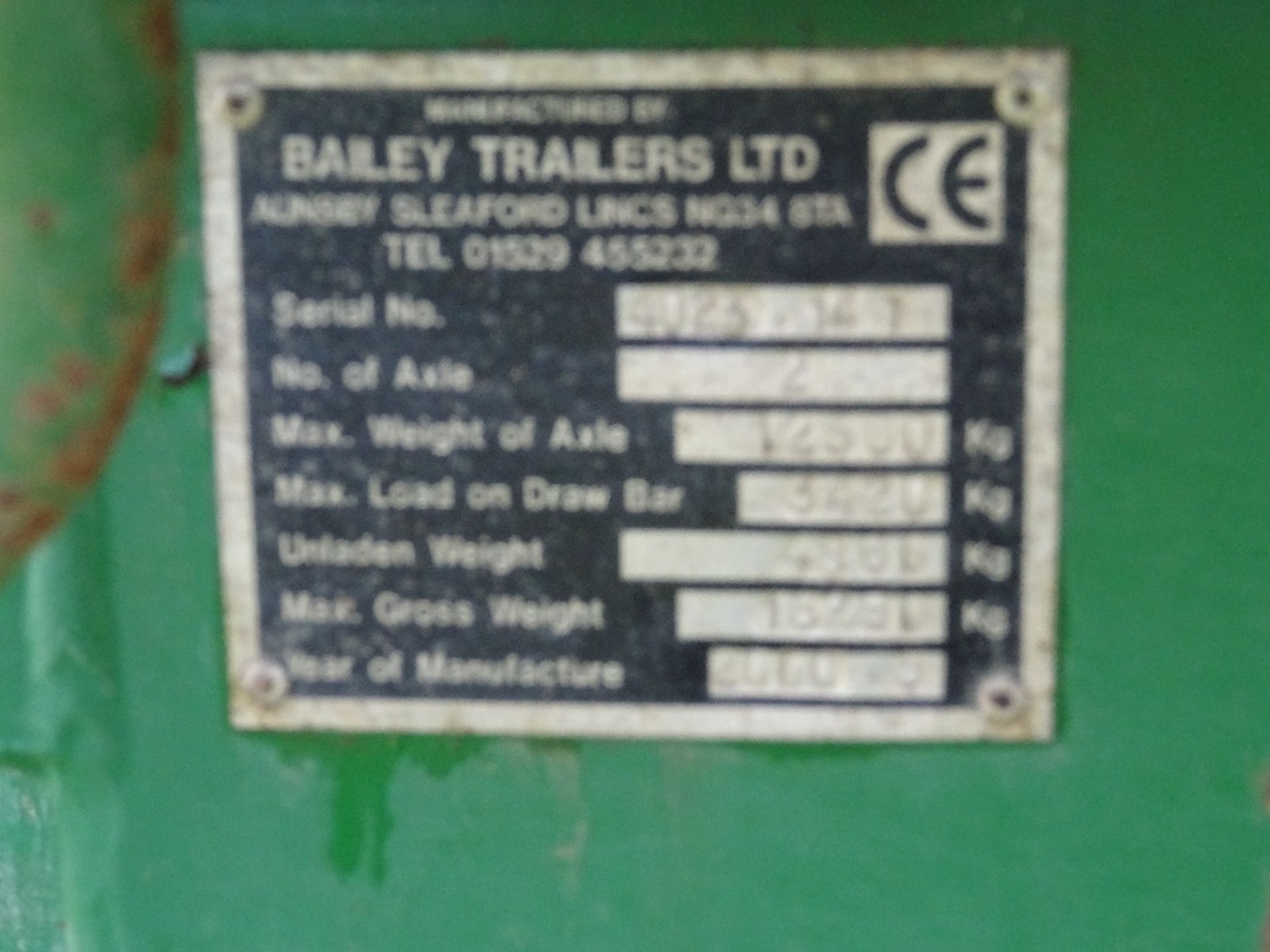 2000 Bailey Root Trailer, 14 Ton, Tyres 560/45 R22. - Image 8 of 10