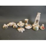 A collection of ten pieces of assorted crested china, largest 5½"