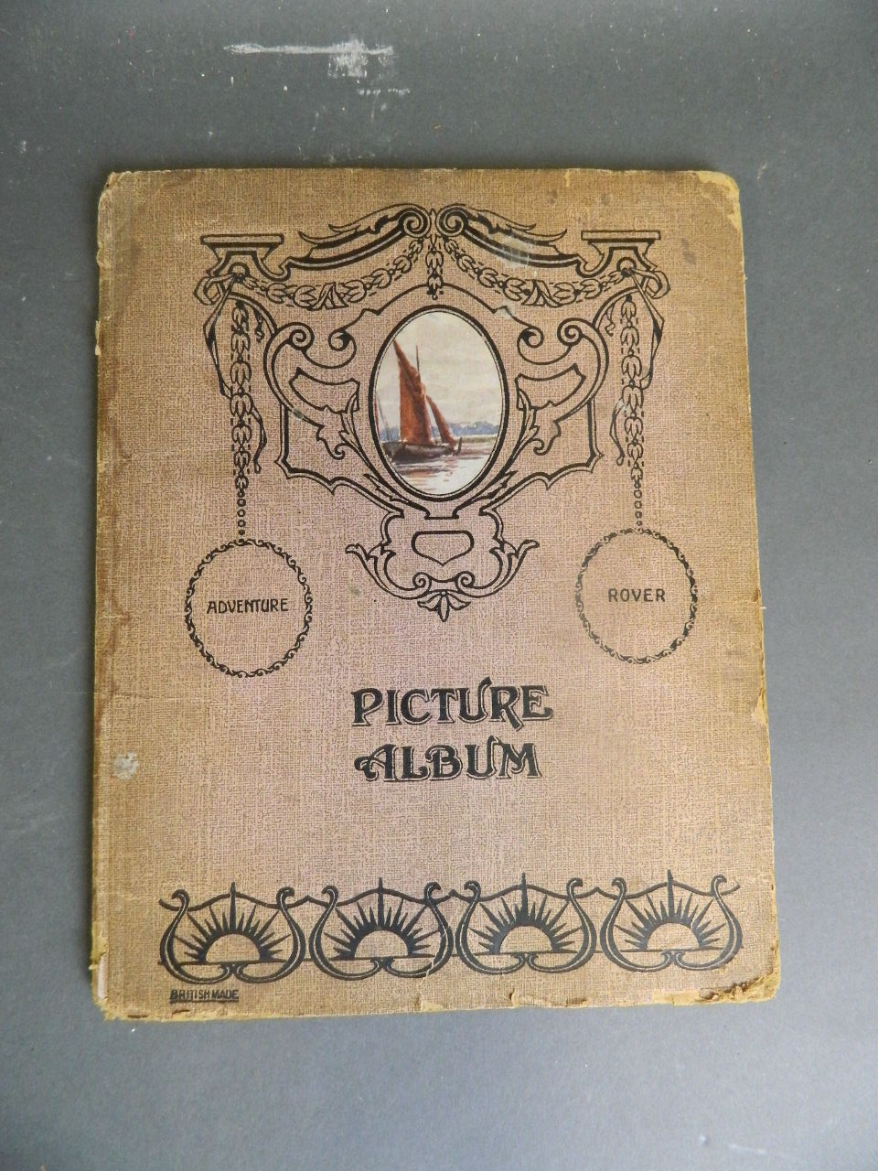 A 1920s 'Adventure & Rover' picture album containing photographic cards of football and boxing - Bild 2 aus 8