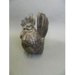 An antique bronzed white metal figure of a cockerel, 6½" high (AF)