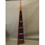 An antique rowing/scull boat stern 'Pike', converted to a display case, 14" x 92"
