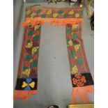 An Uzbek door hanging with embroidered silk decoration, 132" x 80"