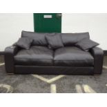 A Contemporary soft brown leather settee, 89" x 42"