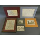 A quantity of C19th hand coloured maps to include Surrey, England & Wales, Europe & The World,