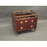 A mahogany single drawer Canterbury with galleried top, adapted, 20" x 15" x 18"