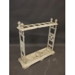 An Edwardian painted cast iron twin division stick stand, 26" x 8" x 25"