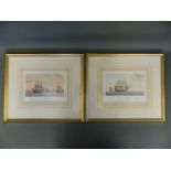 Derek G.M. Gardner, pair of pencil signed colour prints, British Man-O-War at sea, 9/850, bears '