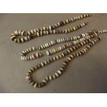 Three Middle Eastern banded agate bead necklaces