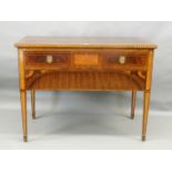 A good C19th mahogany buffet/silver table with fine inlaid decoration, 26" x 50" x 37½"