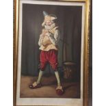 P. Hampden Hart, proof print of a jester, signed in pencil, 15" x 24"