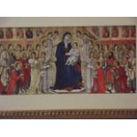 A good quality colour print of the Adoration of Christ, 18" x 9"