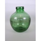 A large green glass vase, 14" high