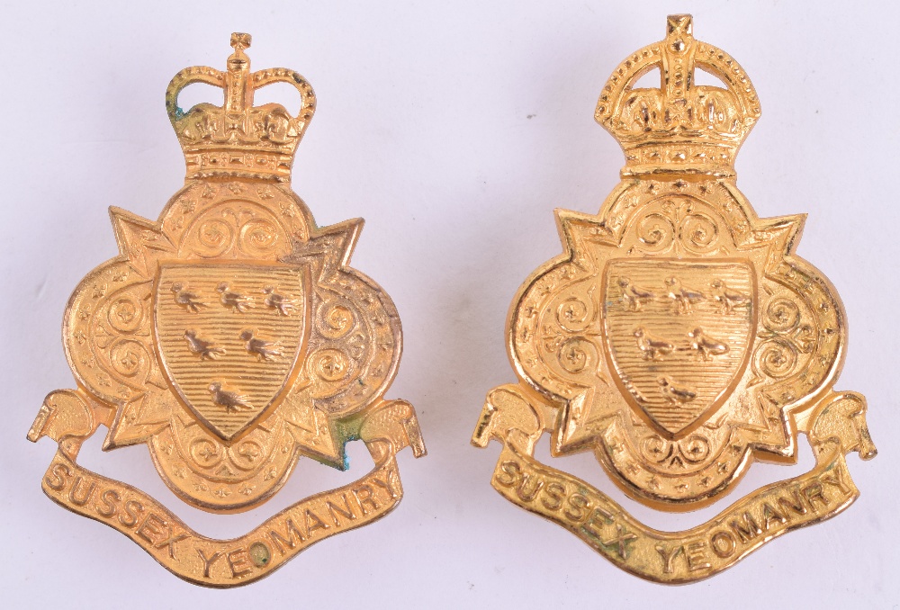 Sussex Yeomanry Officers Cap Badge