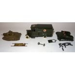 Britains set 1512, Army Ambulance dark green finish, white rubber tyres, with driver, stretcher