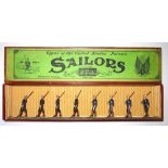 * Britains set 230 U.S. Sailors, Bluejackets in original Whisstock box (G, box G, slotted strip