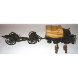 Britains set 1462, Mechanical Artillery dark green finish, white rubber tyres, with two drivers,