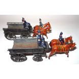 * Britains two sets 146 Royal Army Service Corps two horse supply wagons, light harness, each with