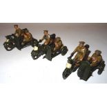 Britains set 199, Motorcycle Machine Gun Corps dark green finish (G, one side of one motorcycle base