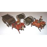 * Britains set 1460 Royal Army Service Corps two horse supply wagon, service dress light harness,