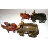 * Britains two sets 146A Royal Army Service Corps two horse supply wagons, service dress light
