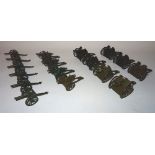 * Britains Royal Artillery Guns various finishes, 1263 Small, two pre-war, four post-war, 1201