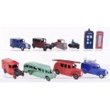 Mixed Quantity of Dinky Toys, including:25h Streamline Fire engine, with bell,29e Single Deck bus,