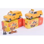 Two Boxed Dinky Toys 274 AA Mini Vans, 1. all yellow, blue interior, complete with rear doors, in