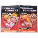 Two Original Carded Hasbro G1 Transformers, TK1 Technobot ‘Afterburner’ Motorcycle and TK3 Technobot