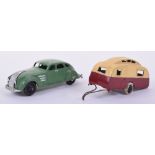 Dinky 30a Chrysler ‘Airflow’ Saloon, green with black ridged hubs and tyres, good condition,