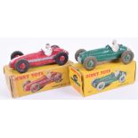 Two Boxed Dinky Toys Racing Cars,23G Cooper Bristol Racing Car, green body/wheel hubs, white