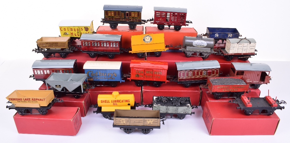 Hornby 0 gauge Rolling stock, including Cattle wagons, Milk traffic vans, Guard and Brake vans,