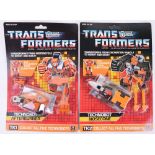 Two Original Carded Hasbro G1 Transformers, TK1 Technobot ‘Afterburner’ Motorcycle and TK2 Technobot
