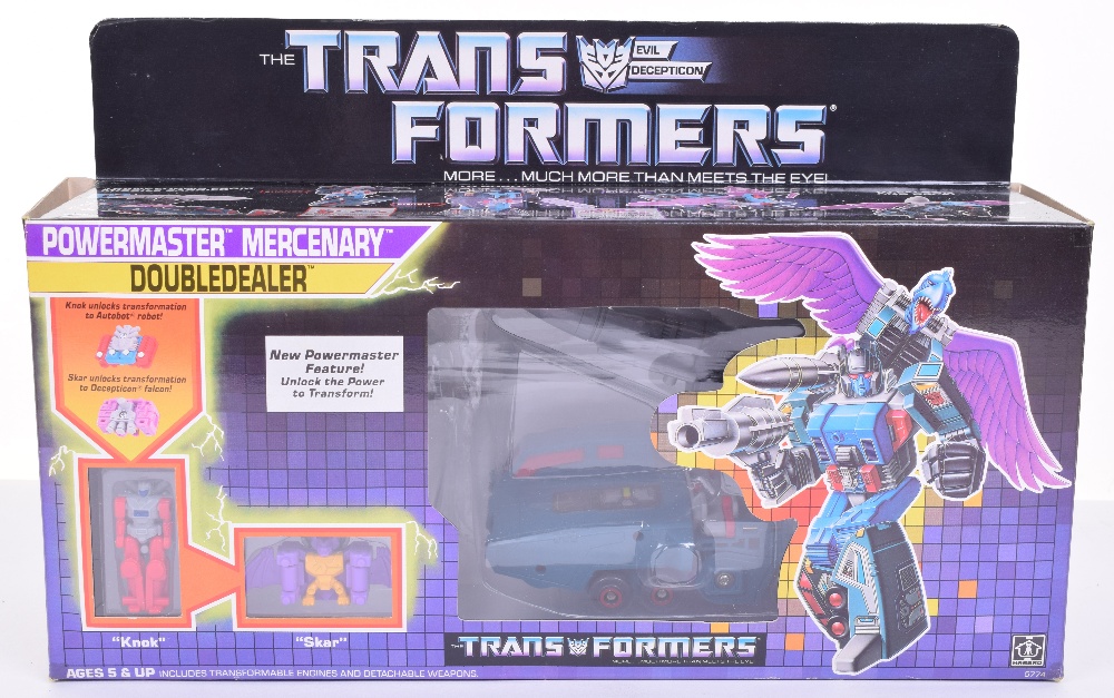 Boxed Hasbro G1 Transformers Powermaster Mercenary ‘Doubledealer’ 1987 issue, transforms from