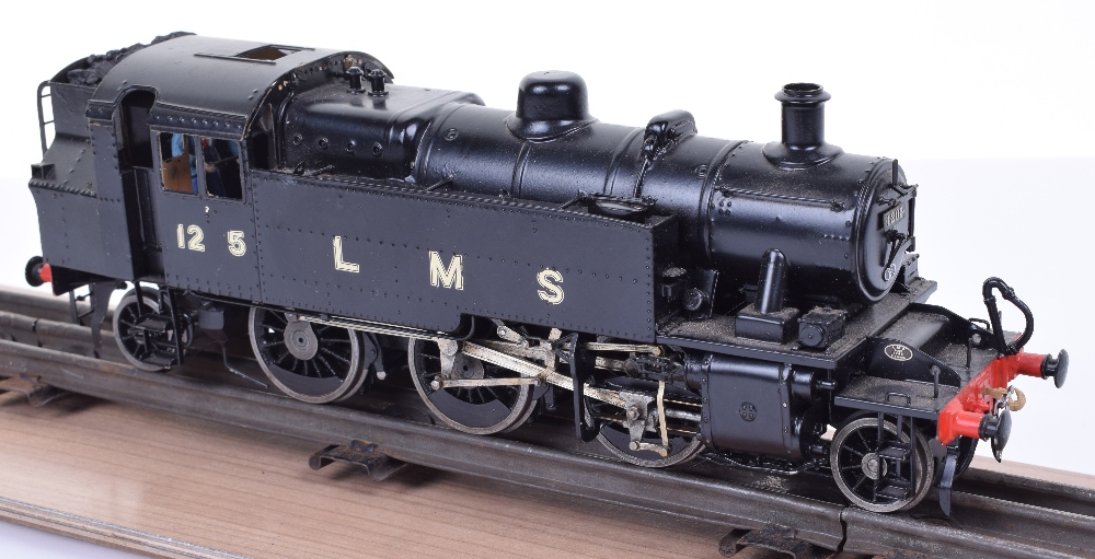 Scratch/kit built 0 gauge 2-6-2 LMS tank engine, brass two-rail electric locomotive No.1205, - Image 3 of 3