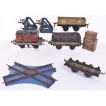 Four Bing Hornby O Gauge Rolling Stock, Bing NE 4 wheel open wagon, with 3 wooden crates load,LNER