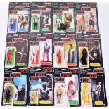 12x Vintage Star Wars Action Figures with Palitoy / General Mills Tri-Logo Card Backs, consisting of