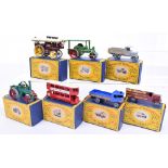 Matchbox boxed MOYY first series, Y1 Allchin Traction engine, Y3 E class Tramcar, Y4 Sentinel