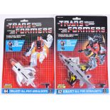 Two Original Carded Hasbro G1 Transformers, A2 Aerialbot ‘Skydive’ and A4 Aerialbot ‘Slingshot,